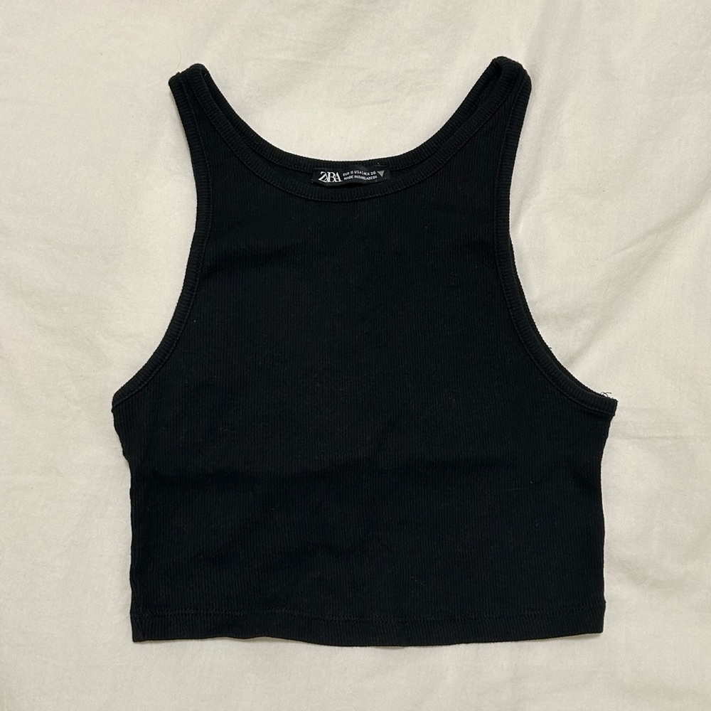 Ribbed Black Tank Top